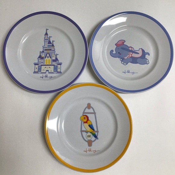 Disney Jerrod Mayurama Dessert Plates SET OF 3 Cinderella Castle Dumbo Jose’ 7” - Picture 10 of 15
